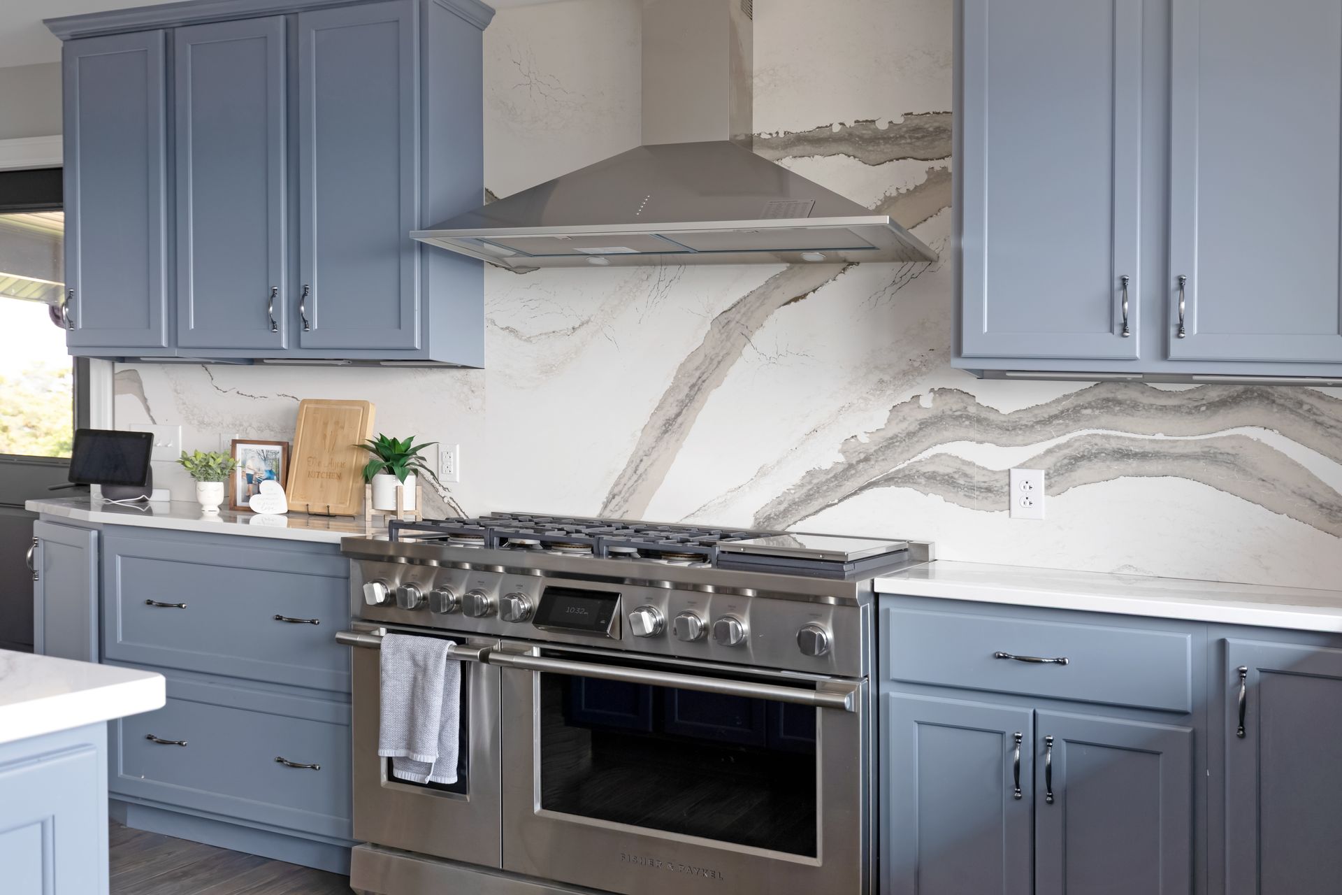 Custom Built Cabinets - Color Storm Cloud, Skara Brae Cambria Countertops