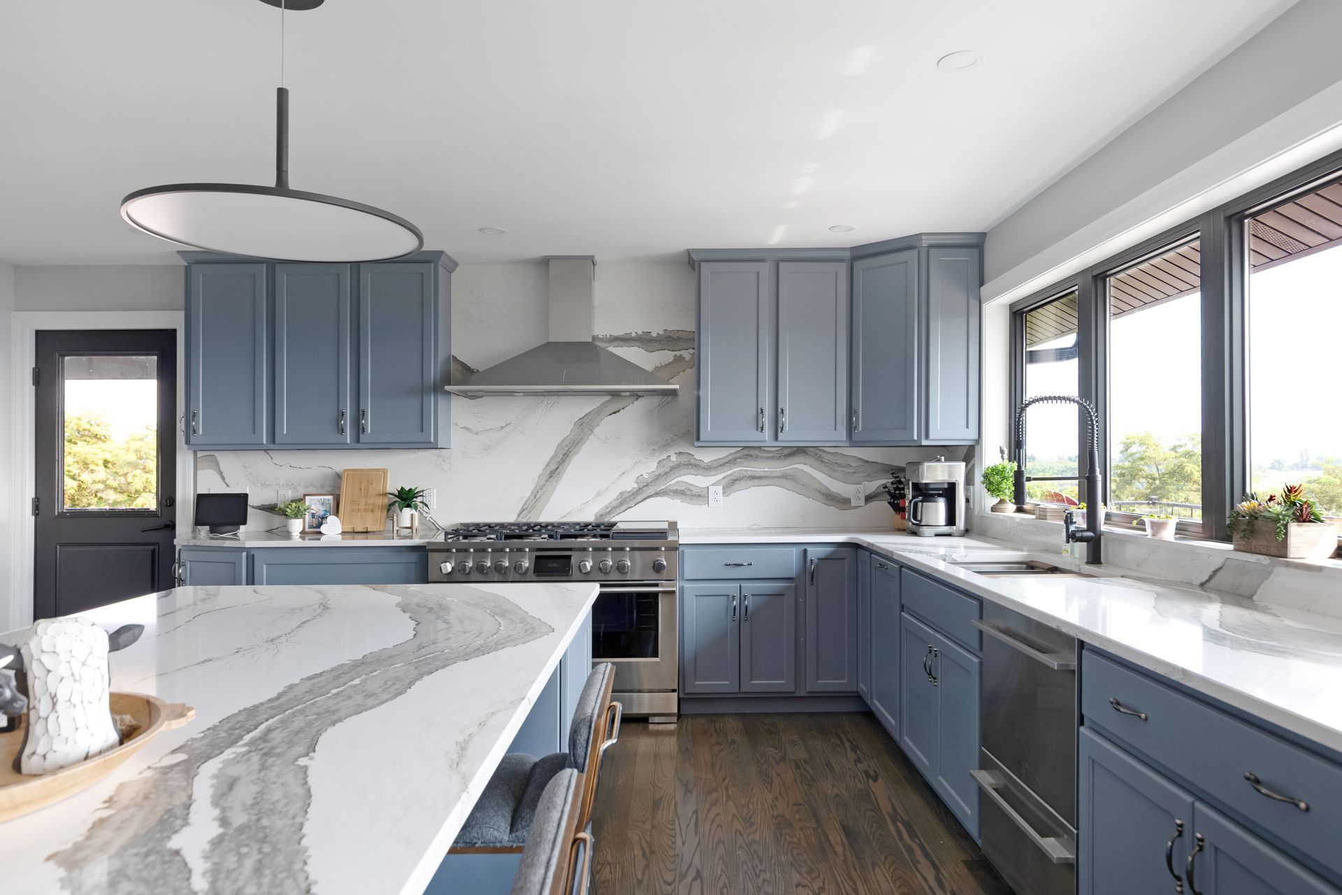 Custom Built Cabinets - Color Storm Cloud, Skara Brae Cambria Countertops