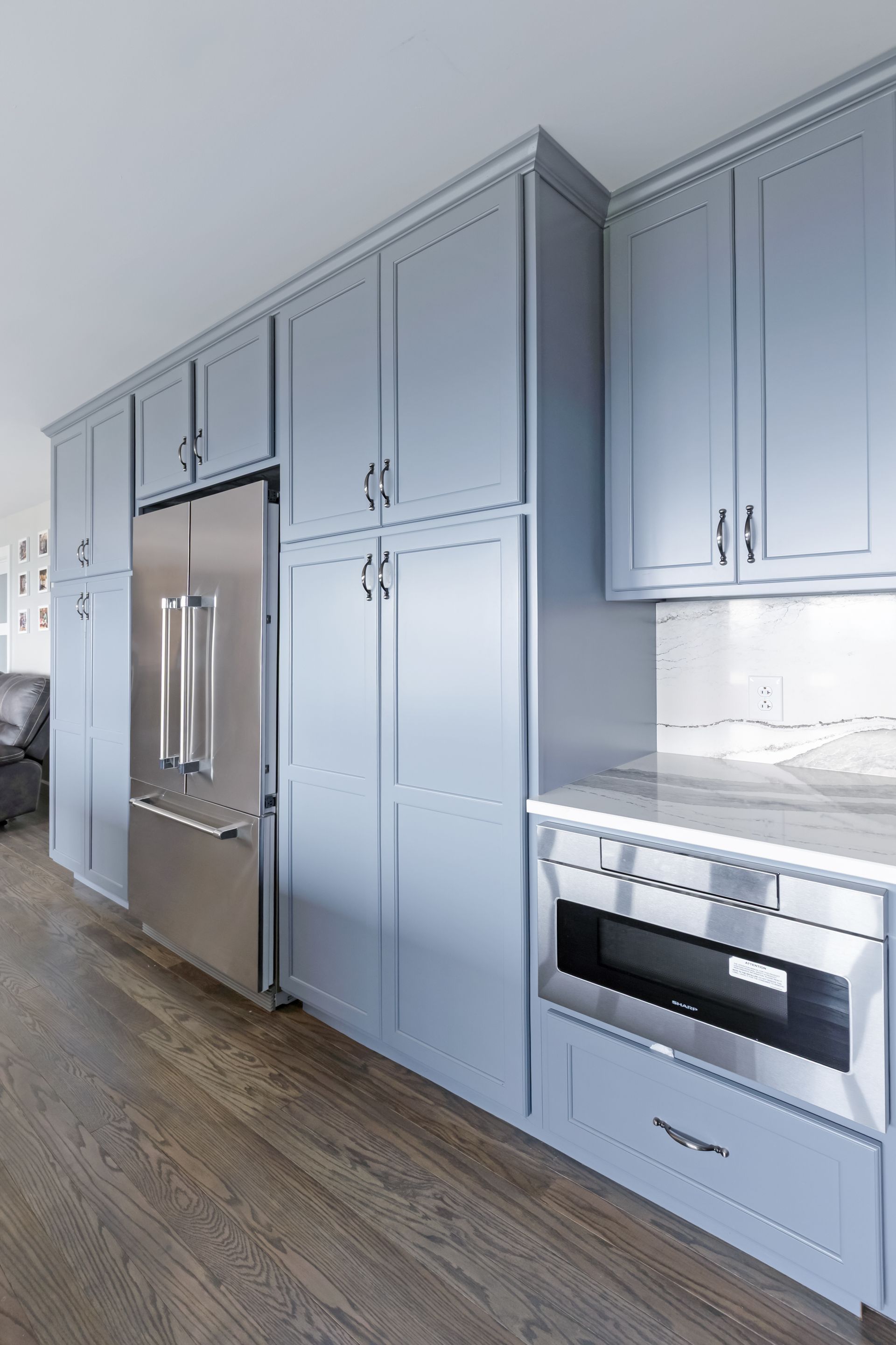 Custom Built Cabinets - Color Storm Cloud, Skara Brae Cambria Countertops