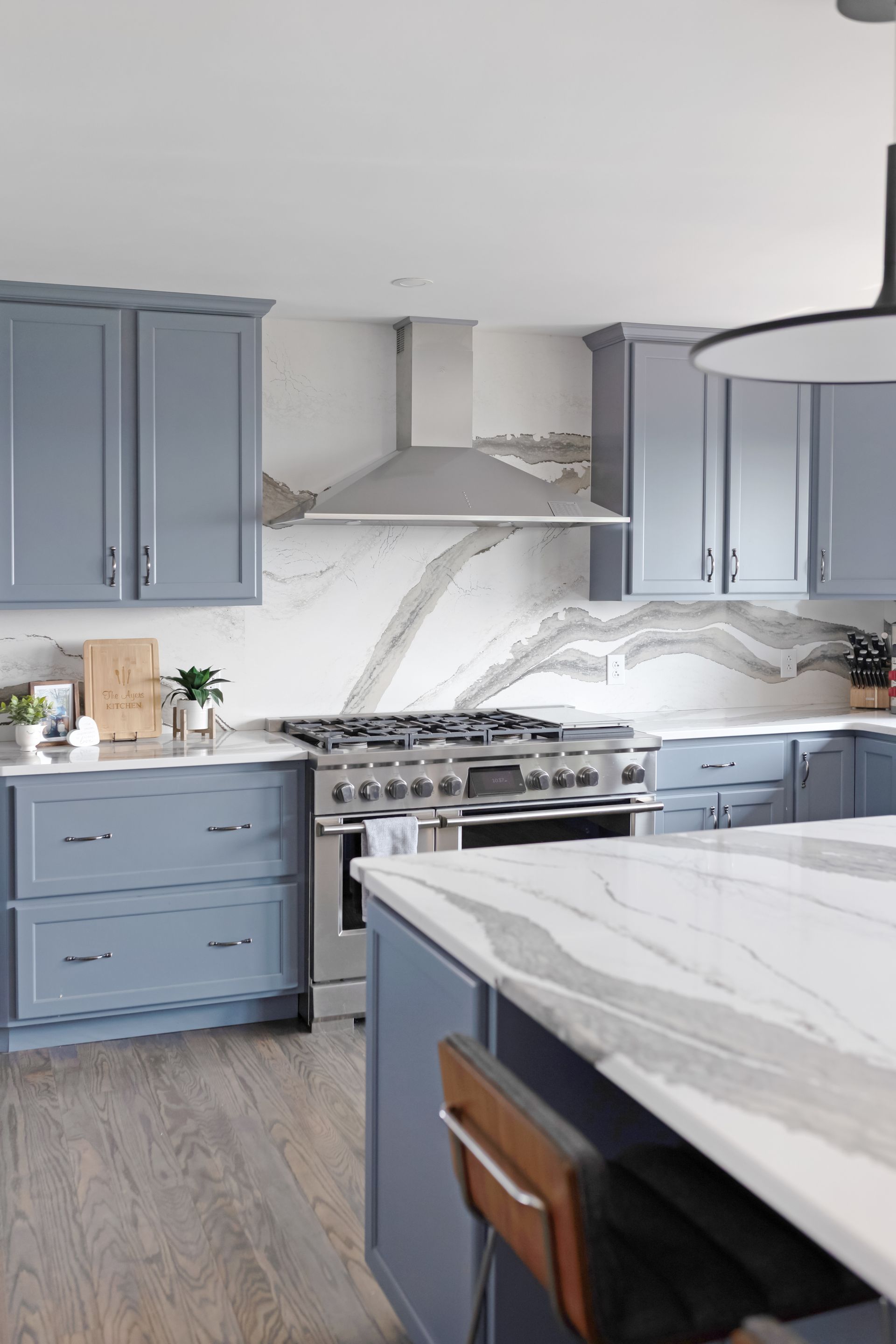 Custom Built Cabinets - Color Storm Cloud, Skara Brae Cambria Countertops