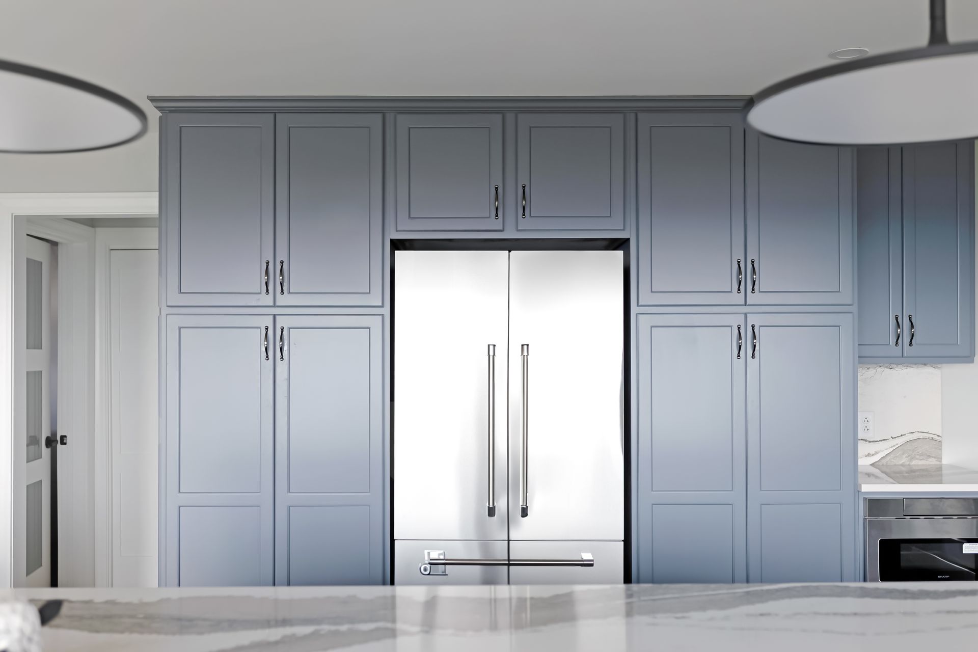 Custom Built Cabinets - Color Storm Cloud, Skara Brae Cambria Countertops