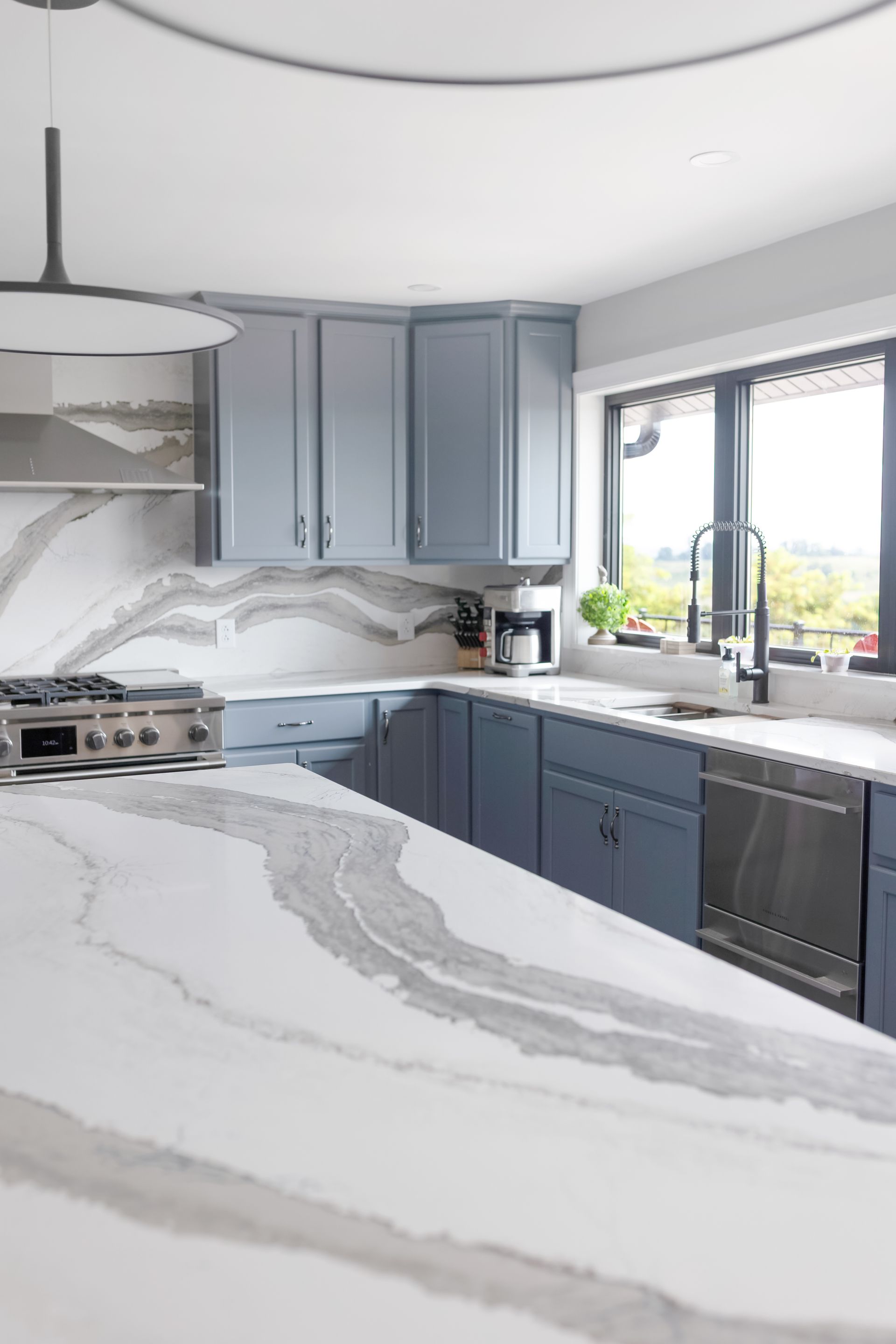 Custom Built Cabinets - Color Storm Cloud, Skara Brae Cambria Countertops