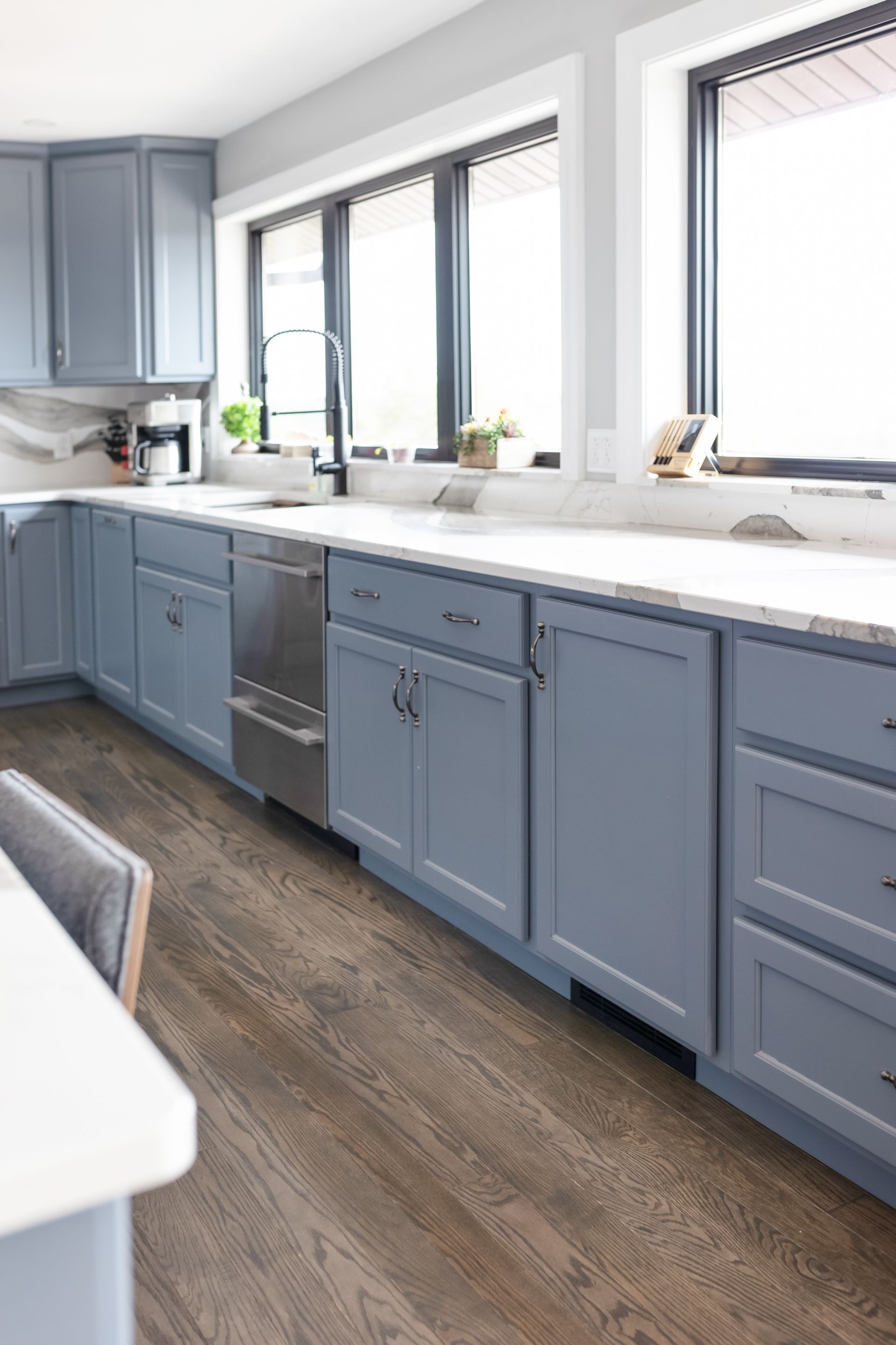 Custom Built Cabinets - Color Storm Cloud, Skara Brae Cambria Countertops