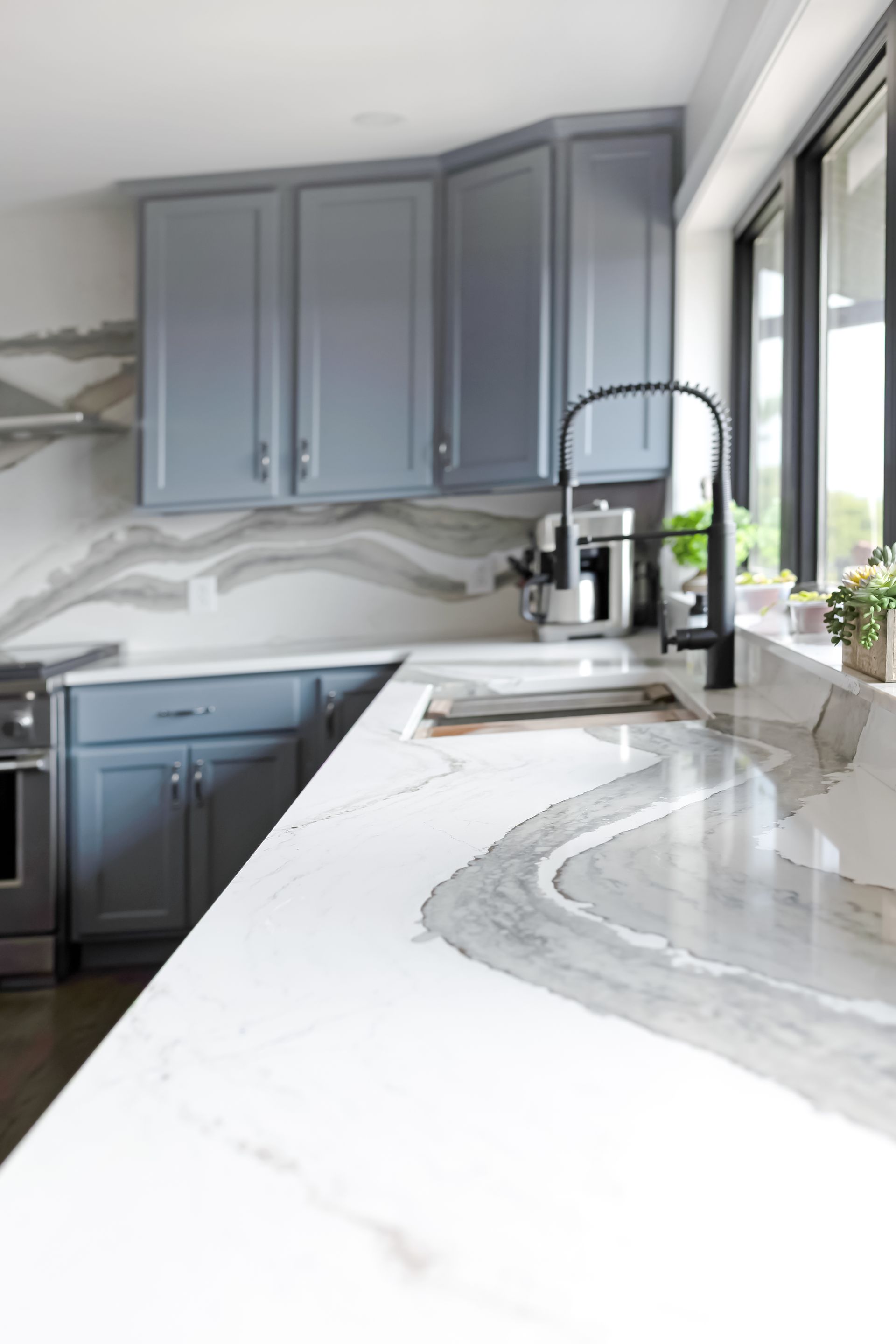 Custom Built Cabinets - Color Storm Cloud, Skara Brae Cambria Countertops