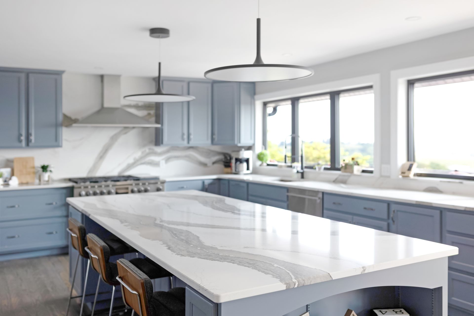 Custom Built Cabinets - Color Storm Cloud, Skara Brae Cambria Countertops