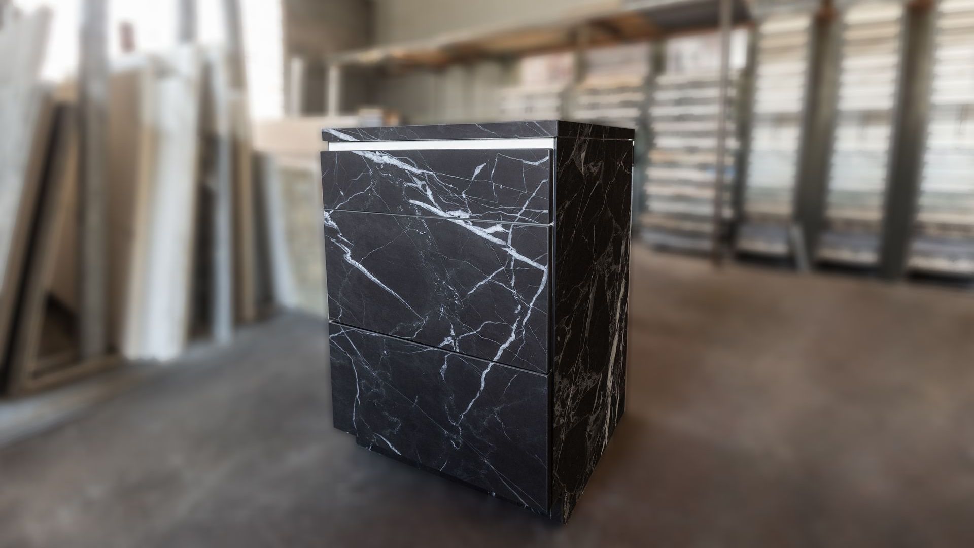 Laminam Nero Marquina Porcelain Cabinet
