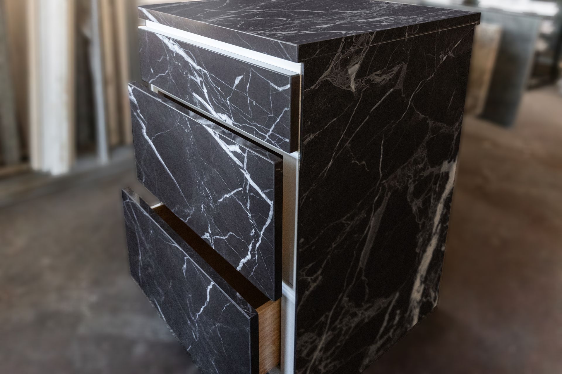black porcelain cabinet