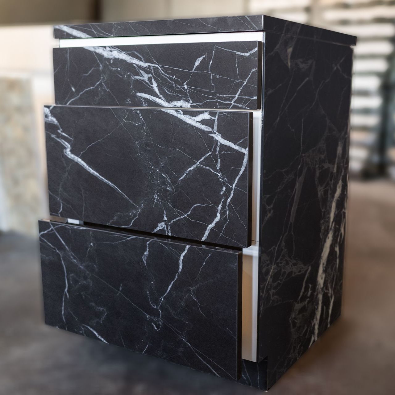 black porcelain cabinet