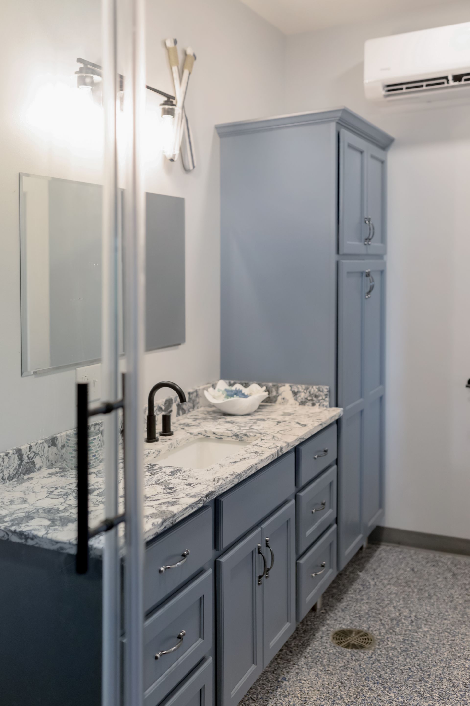 Custom Built Cabinets - Color Storm Cloud, Mayfair Cambria Countertops