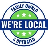 A family owned and operated logo that says `` we 're local ''.