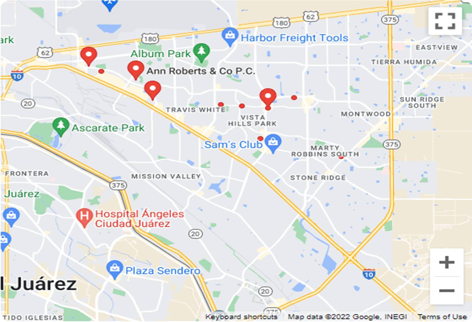El Paso Map Listing