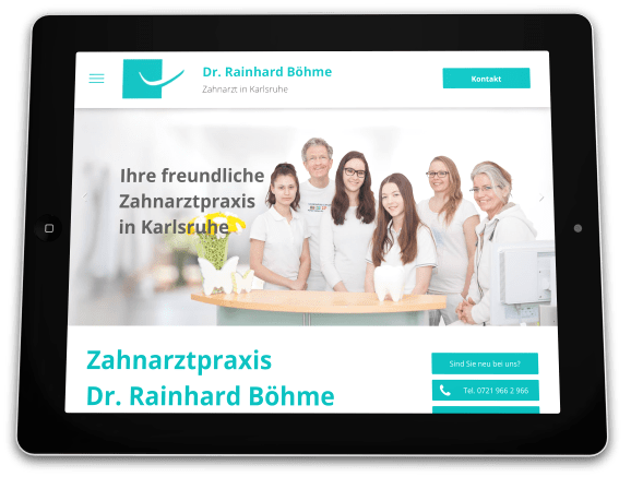 Praxiswebsite Zahnarzt Dr. Rainhard Böhme, Karlsruhe