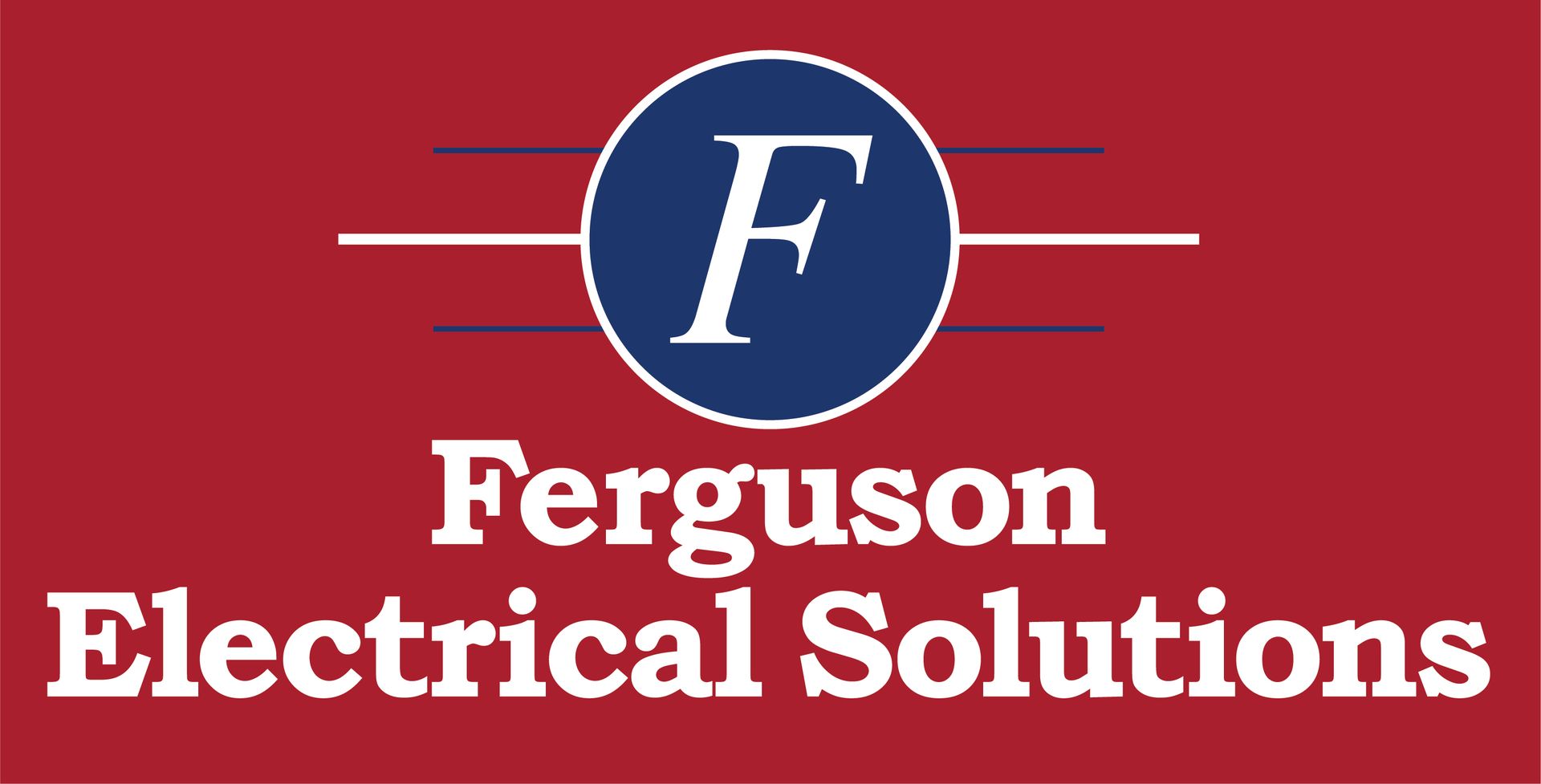 The logo for Ferguson electrical solutions is on a red background.