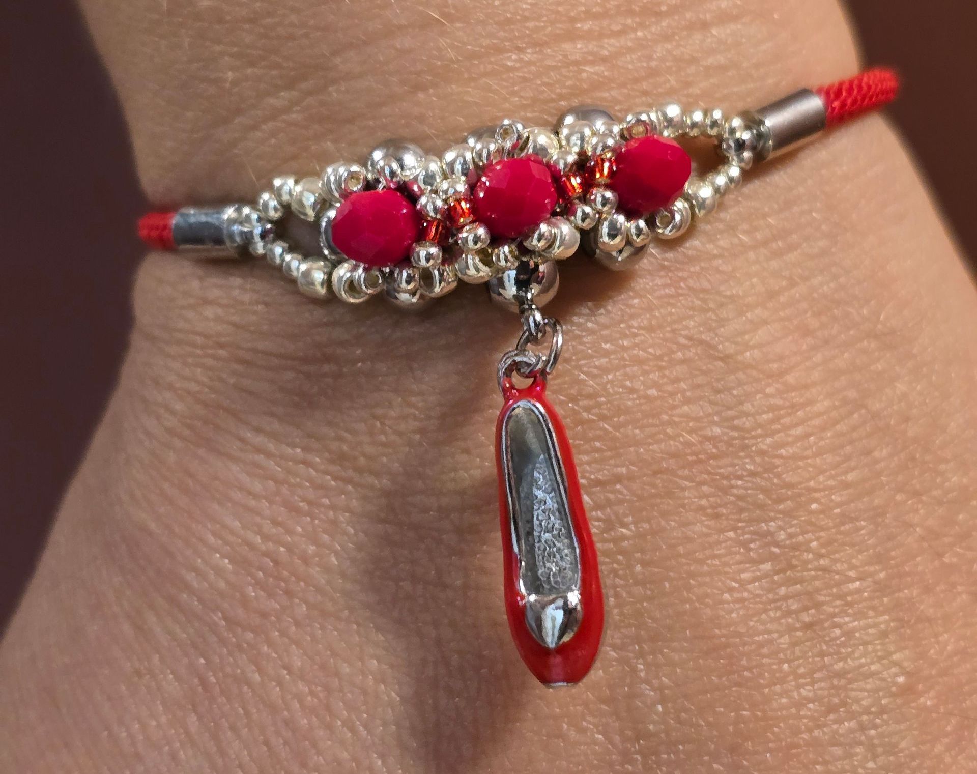Bracciale in tessuto rosso Cipollotti Reinassance