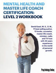 A book titled mental health and master life coach certification level 2 workbook