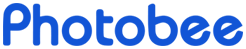 Blue “Photobee” logo text on a white background