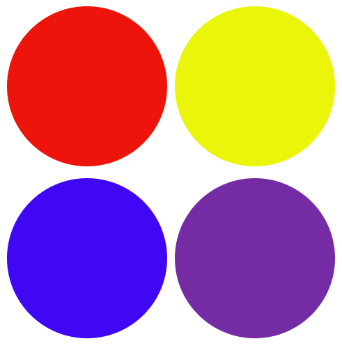 Four colored circles