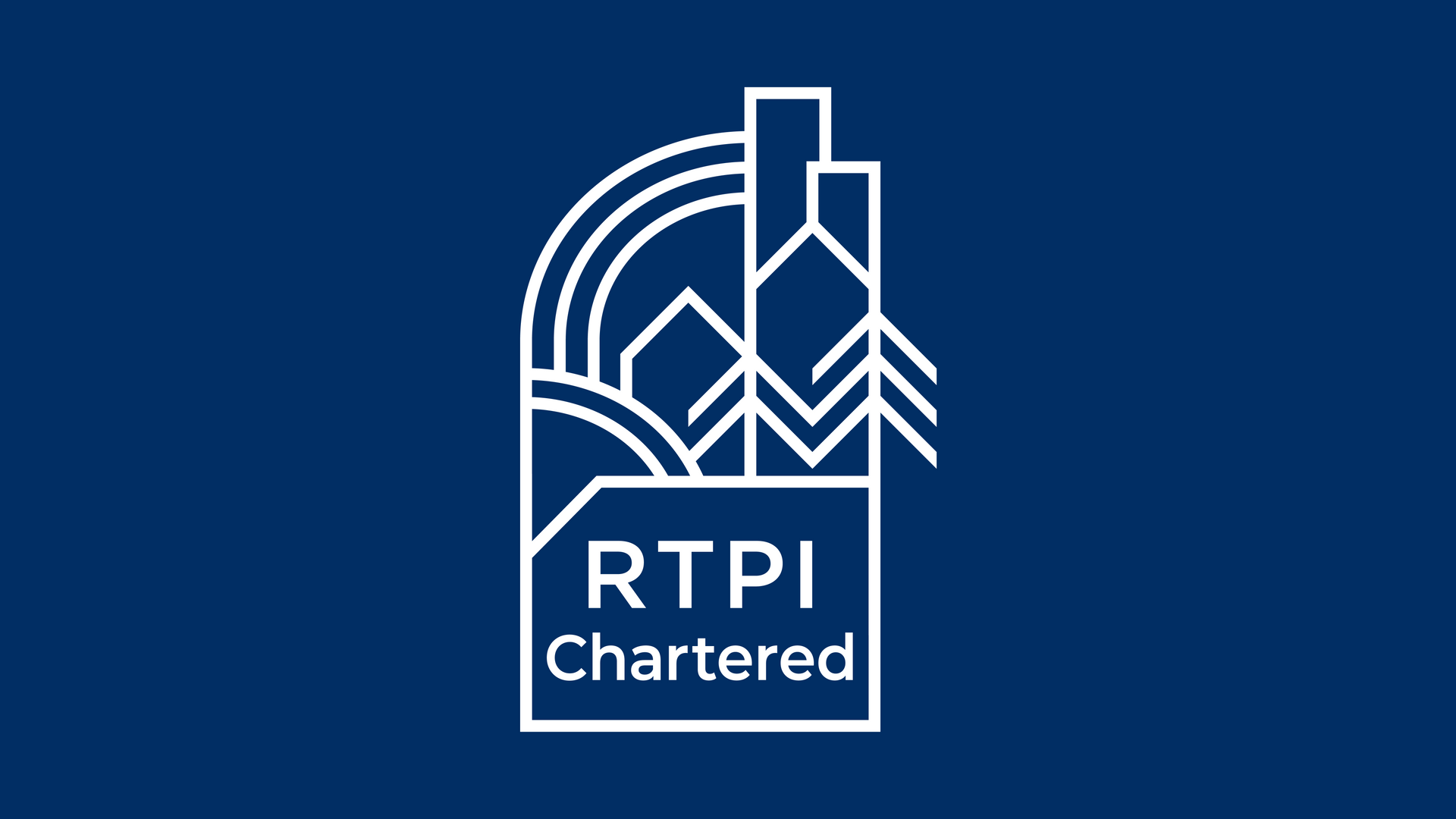 RTPI  Chartered logo white outline midnight blue background