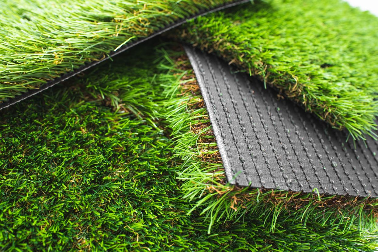 A close up of a piece of artificial grass.