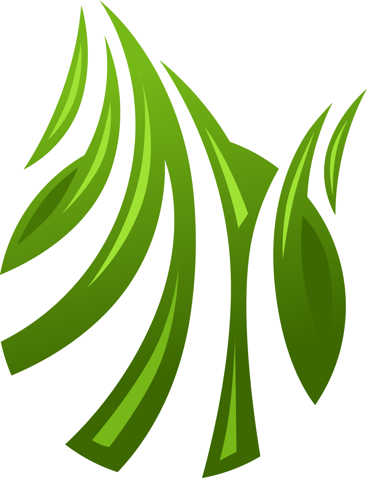 A green leaf with a white stripe on it