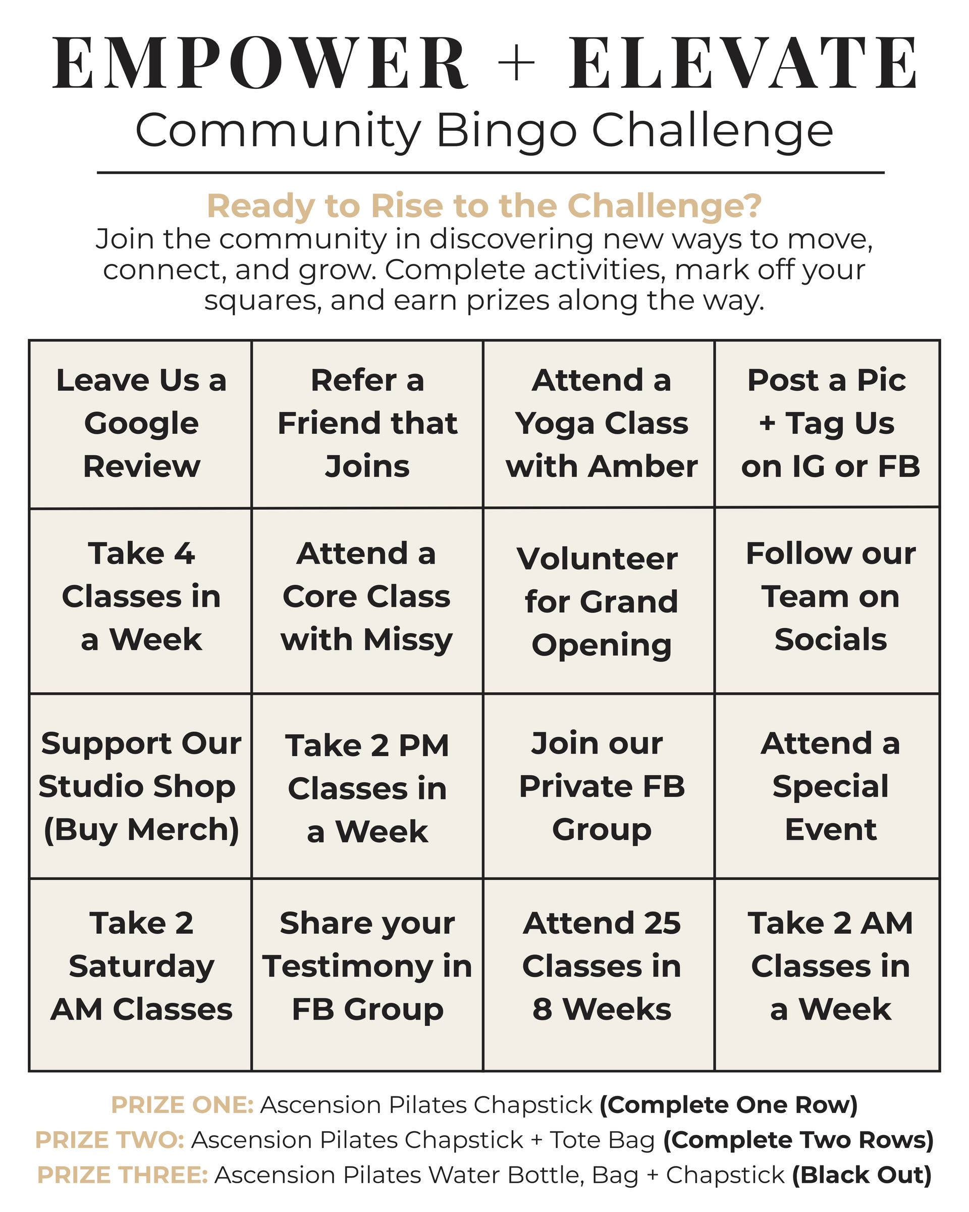 Join Our Community Bingo Challenge
