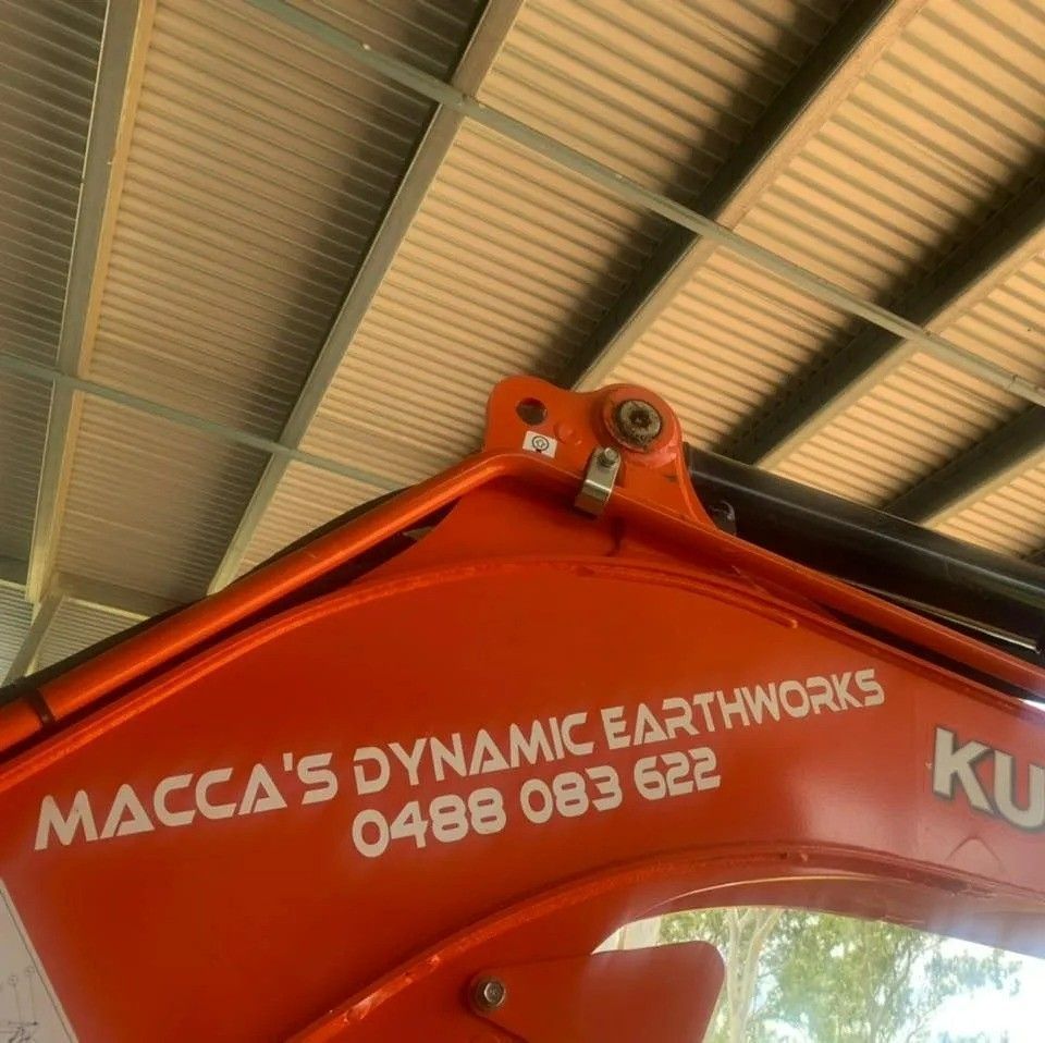 Orange Excavator Arm — Macca's Dynamic Earthworks in Mareeba, QLD