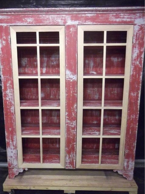Before customization of pie cabinet to bookcase - Furniture Restoration in Tampa FL
