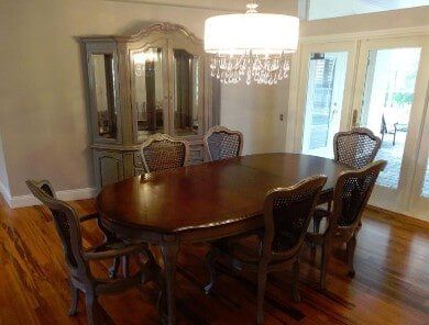 Dining Room Set After Custom Color Refinishing in Tampa, FL