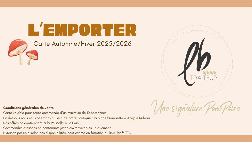 Carte l'emporter automne/hivers 2025/2026