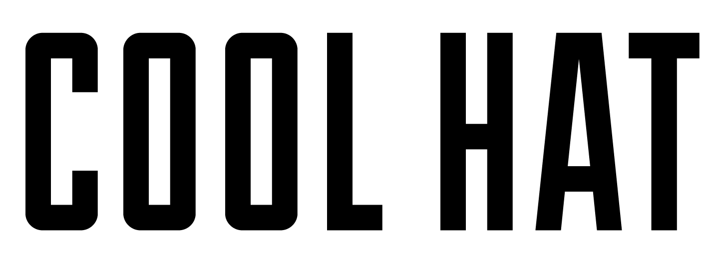 Black text reading “COOL HAT” on a white background.
