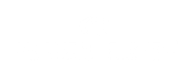 Logo Caribbean Express é branco, com um globo na parte superior e escrito na parte inferior