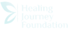 Logo of the Healing Journey Foundation; a stylized butterfly with text.