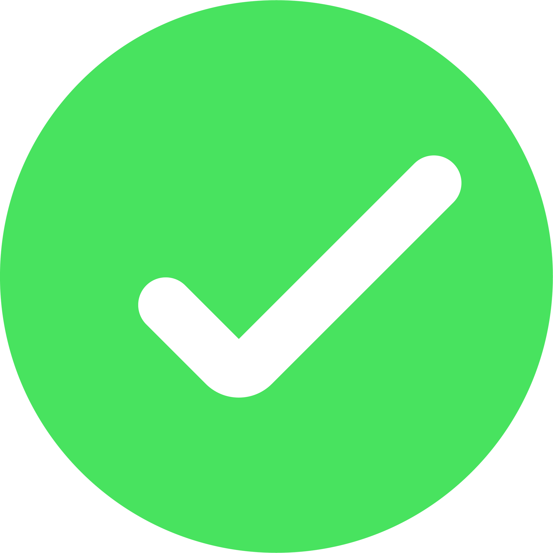 Cercle vert avec une coche blanche.