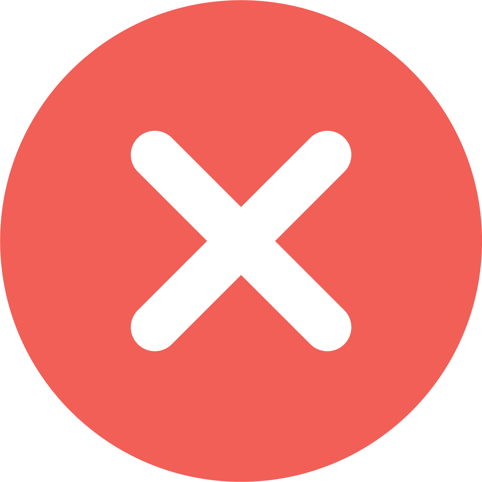 Cercle rouge avec un « X » blanc.