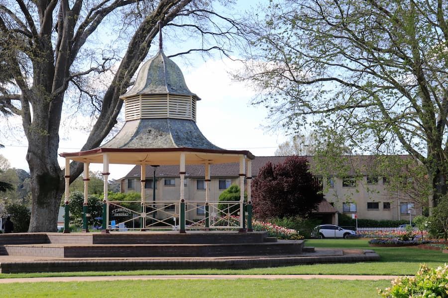 There is a Gazebo in the Middle of a Park Surrounded by Trees — KeyBay in Mittagong, NSW