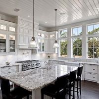 Stone Fabrication — White Themed Modern Kitchen in Franklinville, NJ