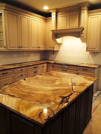 Stone Fabrication — Modern Kitchen Table in Franklinville, NJ