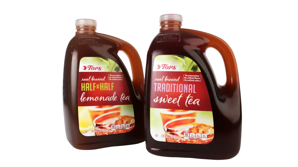 Tops Tea Labels On a large Bottle -Omaha, Ne - Epsen Hillmer Graphics Co.
