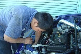 Timing Belt — Mechanic Fixing An Engine in La Puente, CA