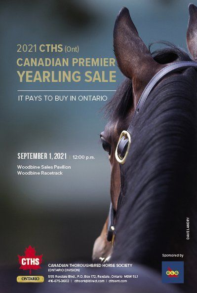 A poster for a canadian premier yearling sale.