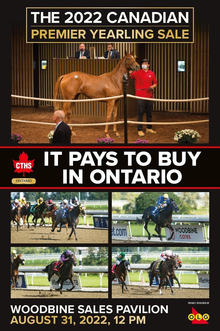 A poster for the 2022 canadian premier yearling sale.