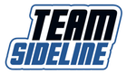 Team Sideline logo: Black and blue text with a white border.
