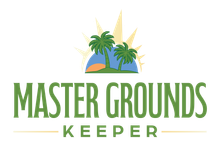 A logo for a company called mgk master grounds keeper.