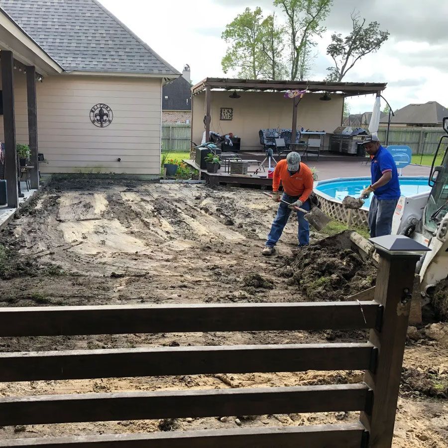 Shoveling Dirt — Gonzales, LA — Jason Lee’s Concrete