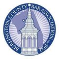 The logo for burlington county bar association is a purple circle with a tower in the middle.