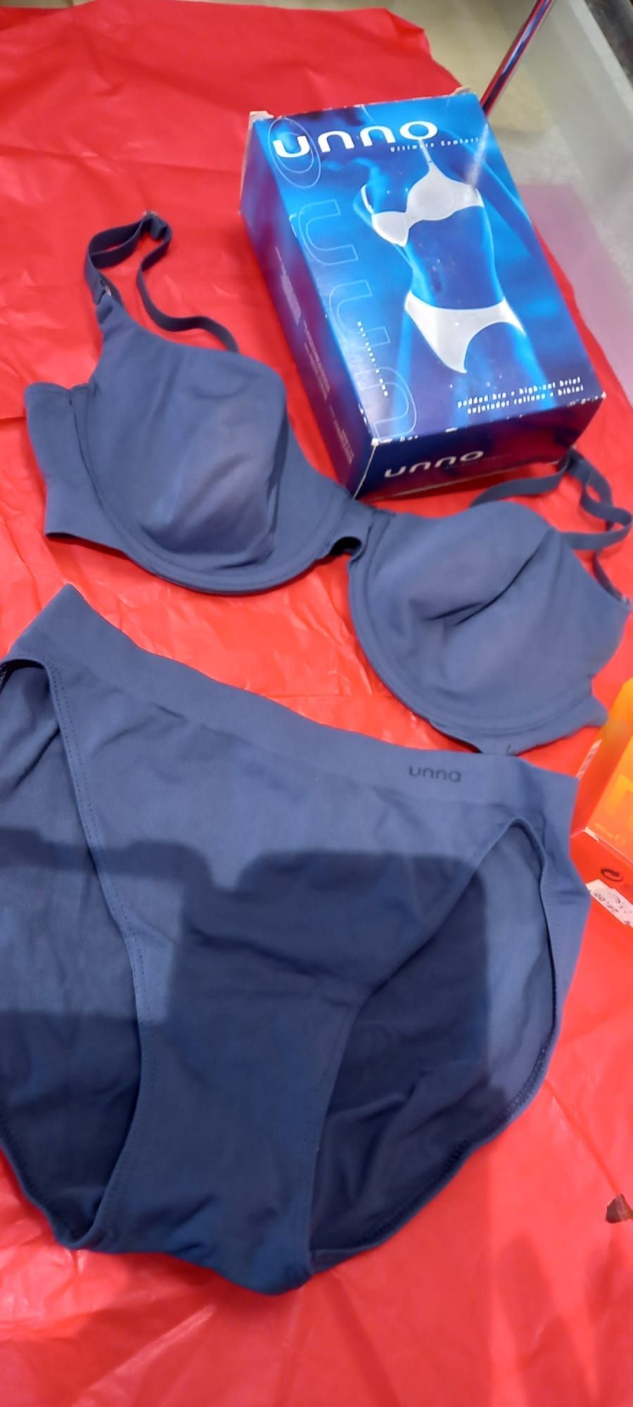 completo reggiseno e slip blu