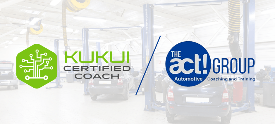 Two logos for kukui certified coach and the act group are on a white background.