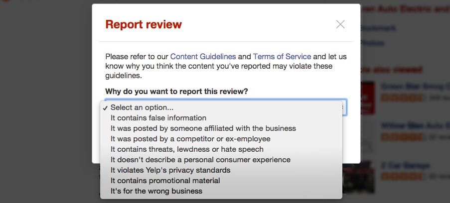 A screenshot of a report review page on a website