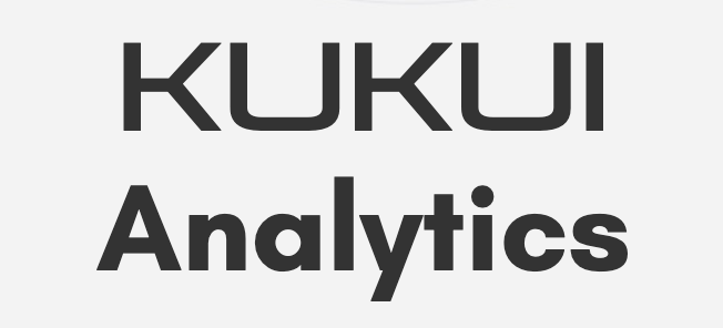 A black and white logo for kukui analytics