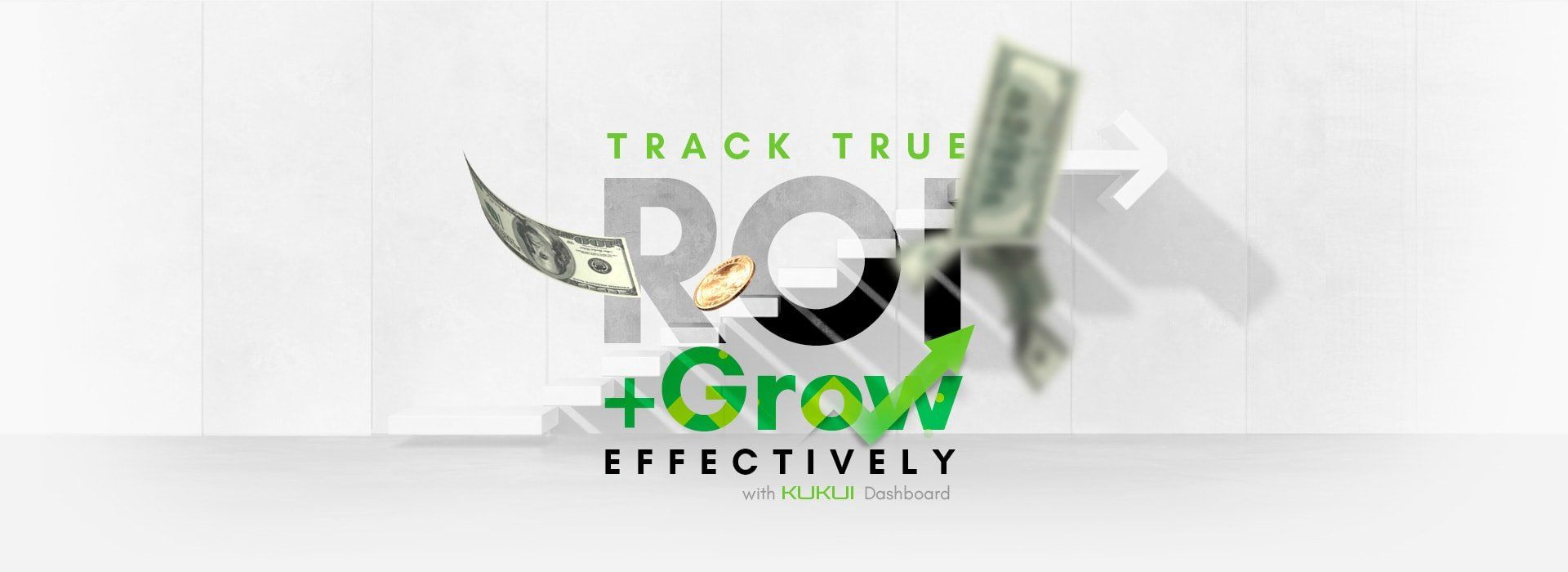 A logo for a company that says `` track true roi + grow effectively ''